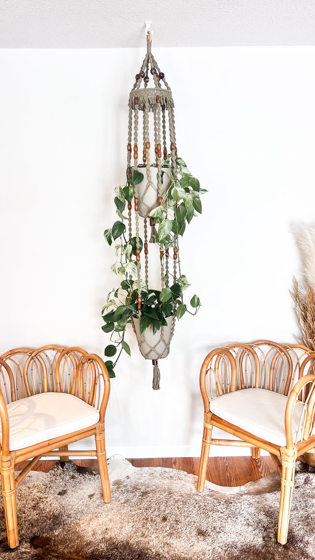 2-Tier Macramé Plant Hanger – Kay and Rose Designs