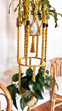 70s macrame plant hanger 3-Tier Macramé Plant Hanger – Kay and Rose Designs