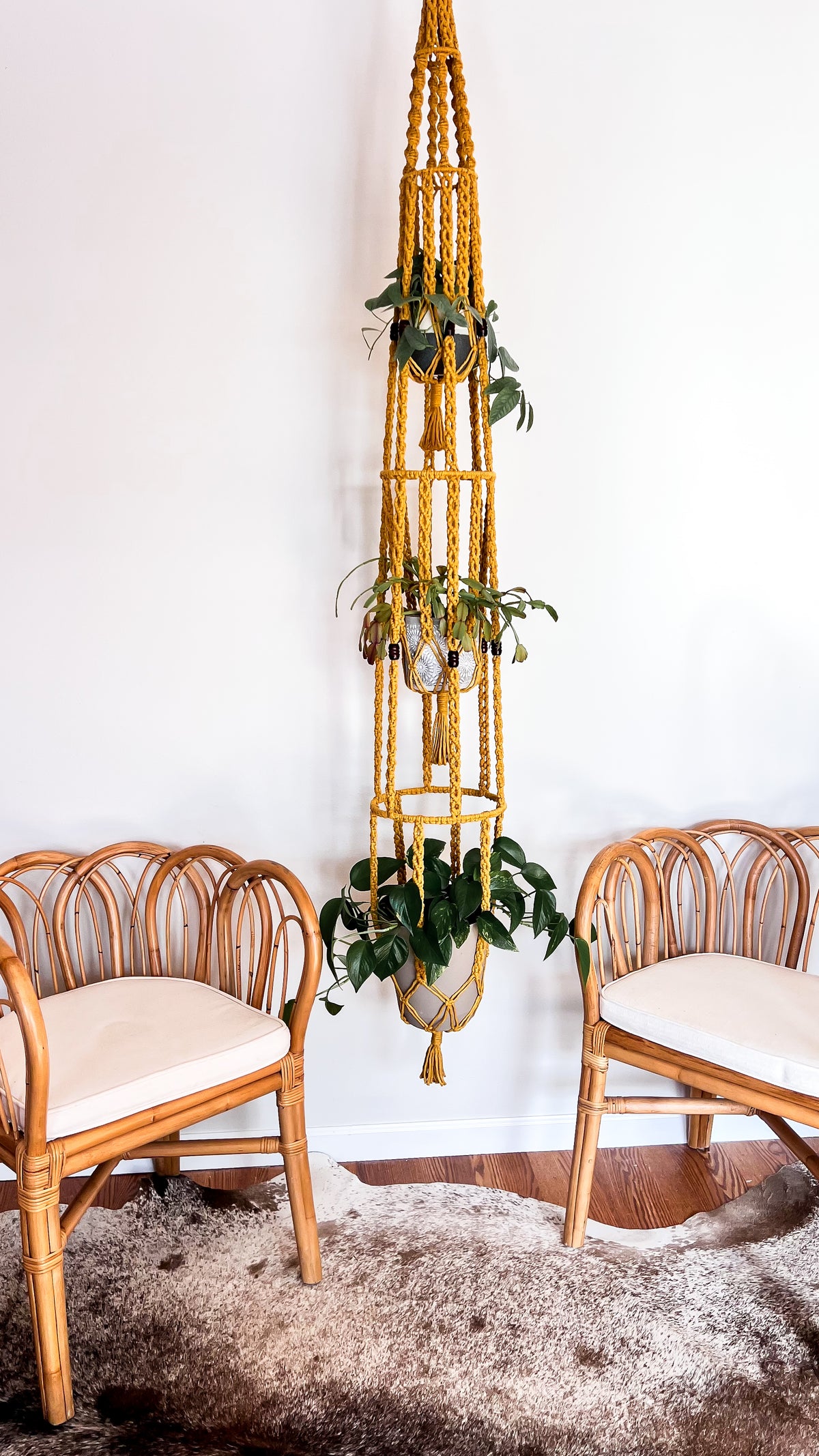 macrame 3 tier plant hanger 3-Tier Macramé Plant Hanger – Kay and Rose Designs