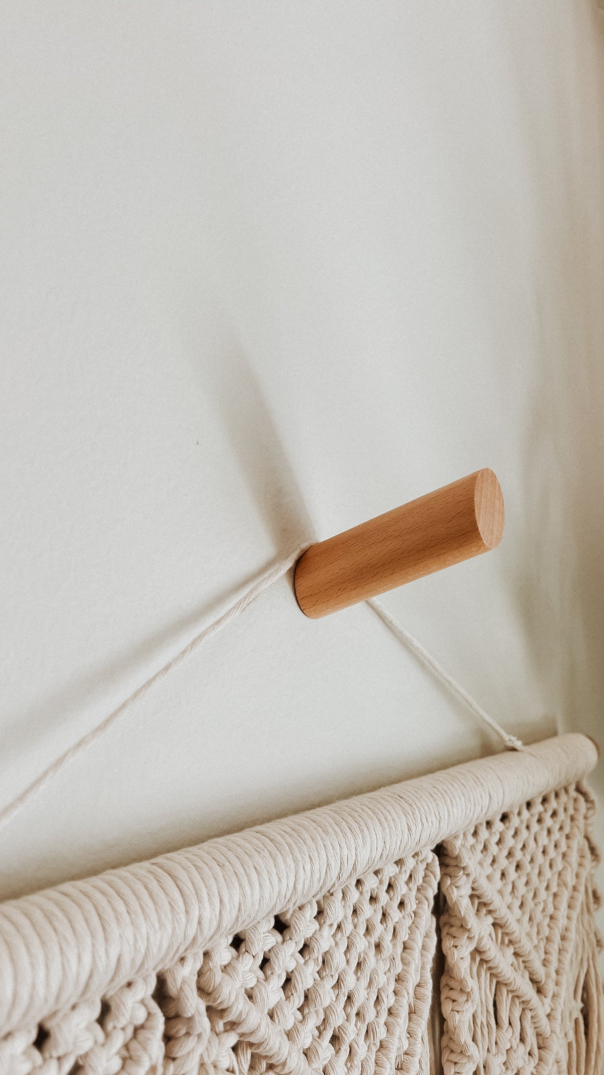 Large Minimalist Wooden Wall Hook - Beech Wood