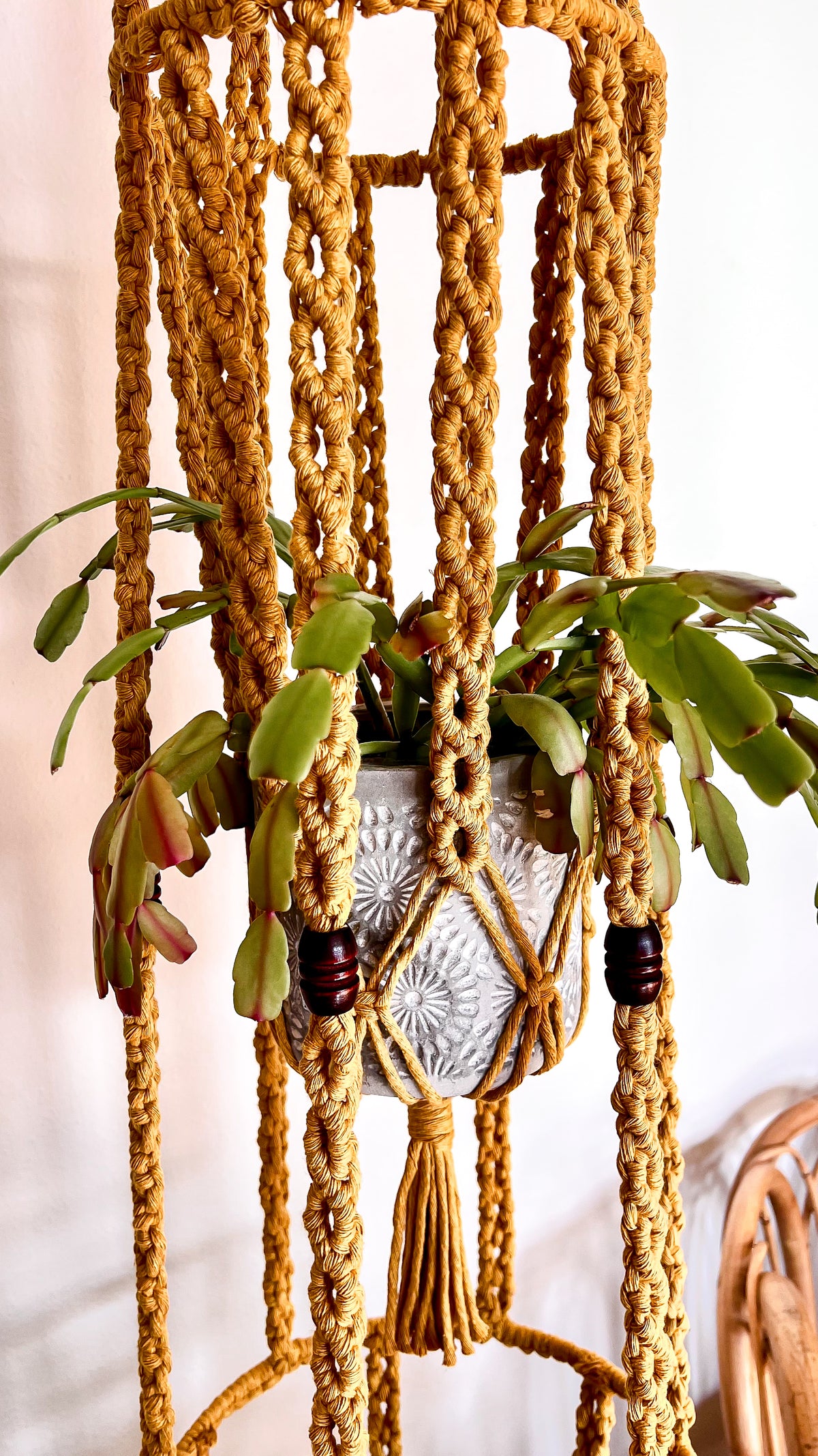 macrame plant hanger vintage 3-Tier Macramé Plant Hanger – Kay and Rose Designs