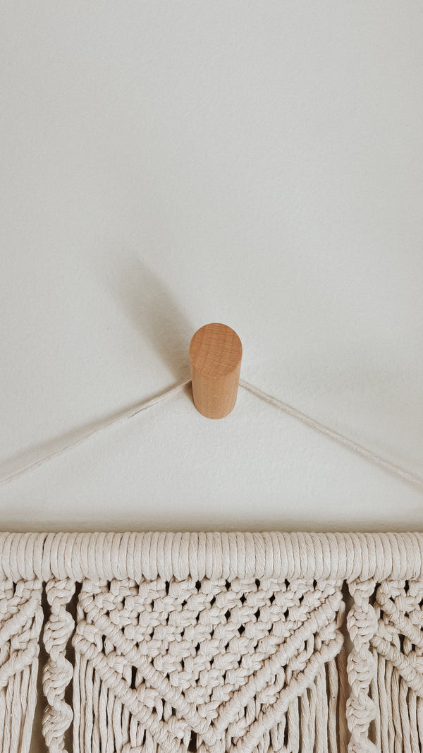 Large Minimalist Wooden Wall Hook - Beech Wood