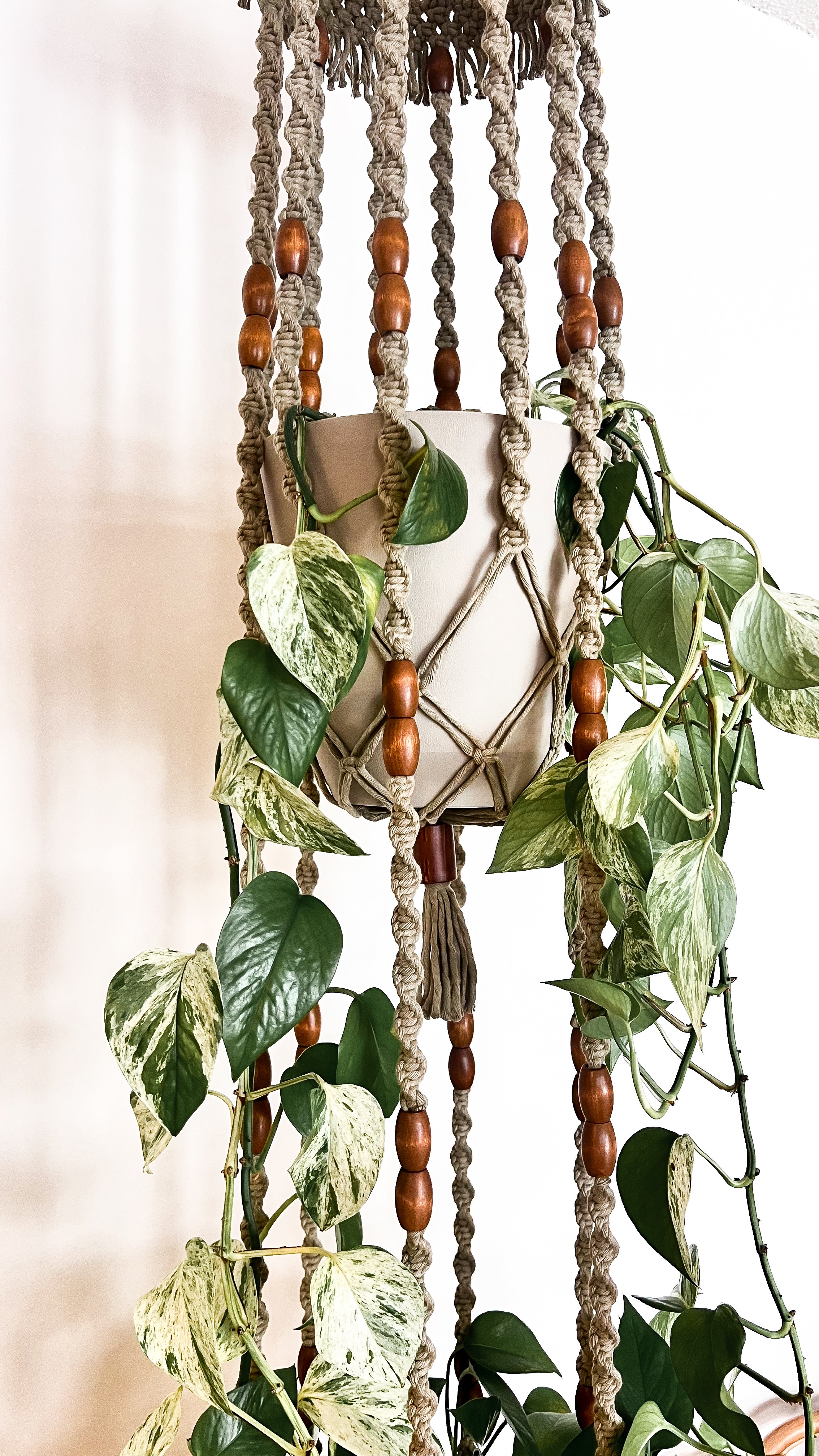 macrame plant hanger pattern with beads 2-Tier Macramé Plant Hanger – Kay and Rose Designs
