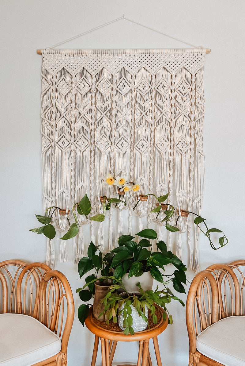 7-Plant Curtain Macramé Plant Hanger