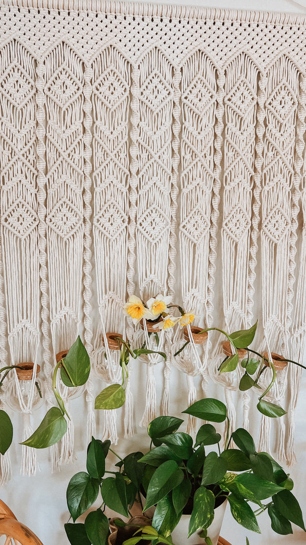 7-Plant Curtain Macramé Plant Hanger